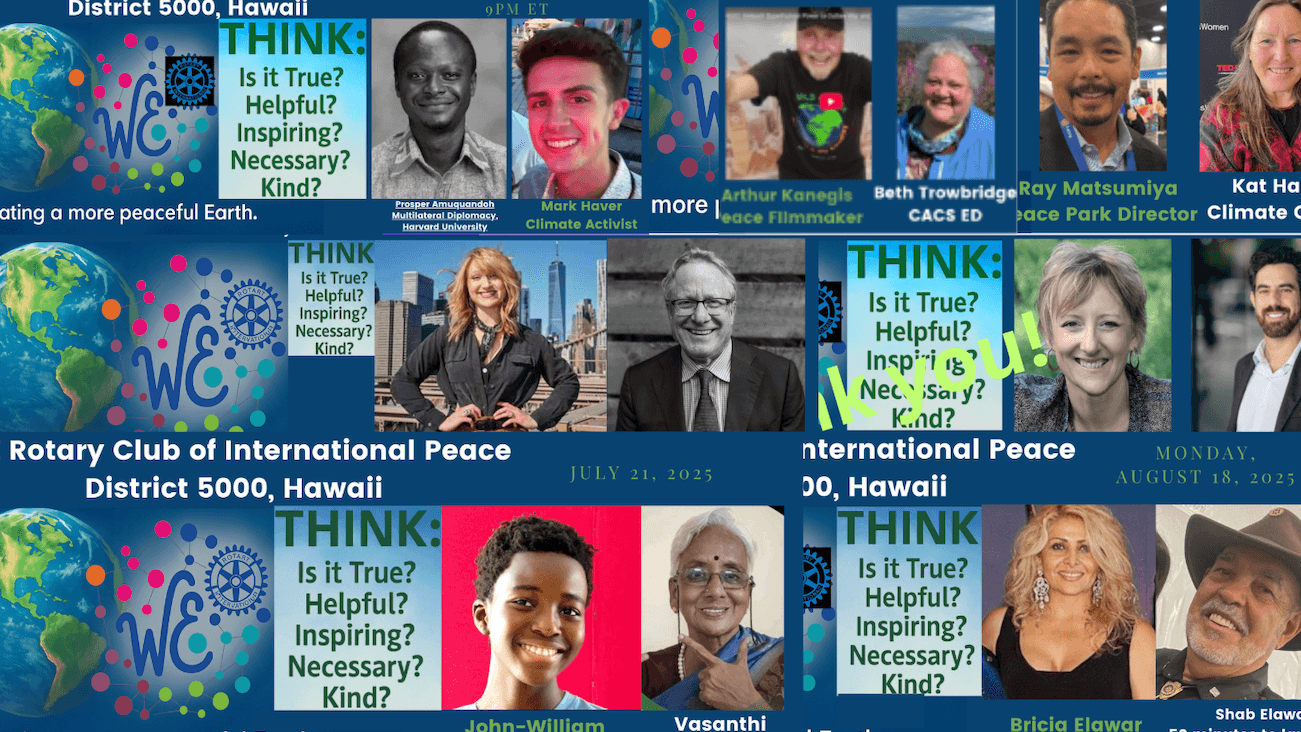 Collage of WE Rotary Club of International Peace speakers