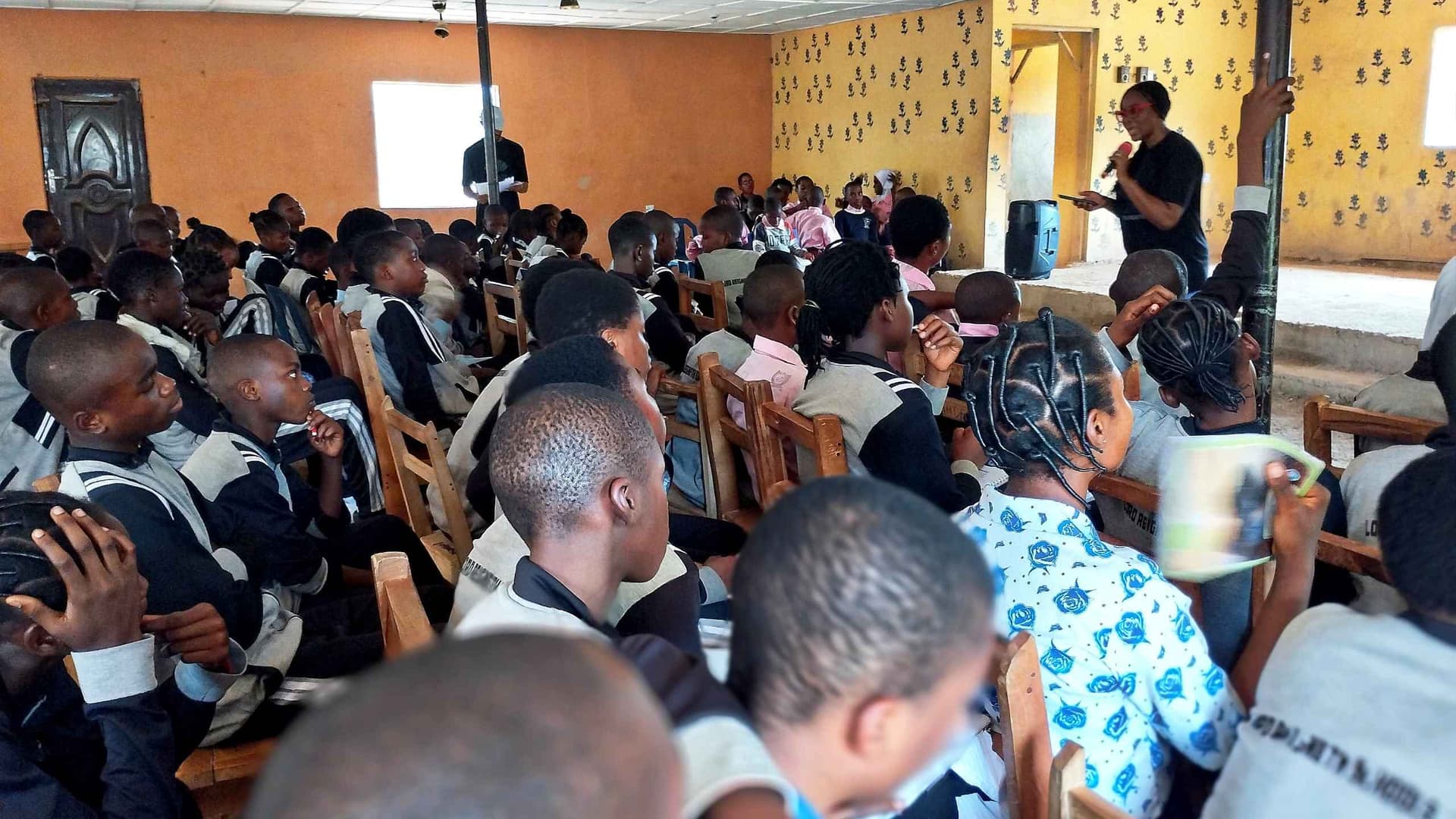 Student listening during Pure Path Sensitisation Programme 