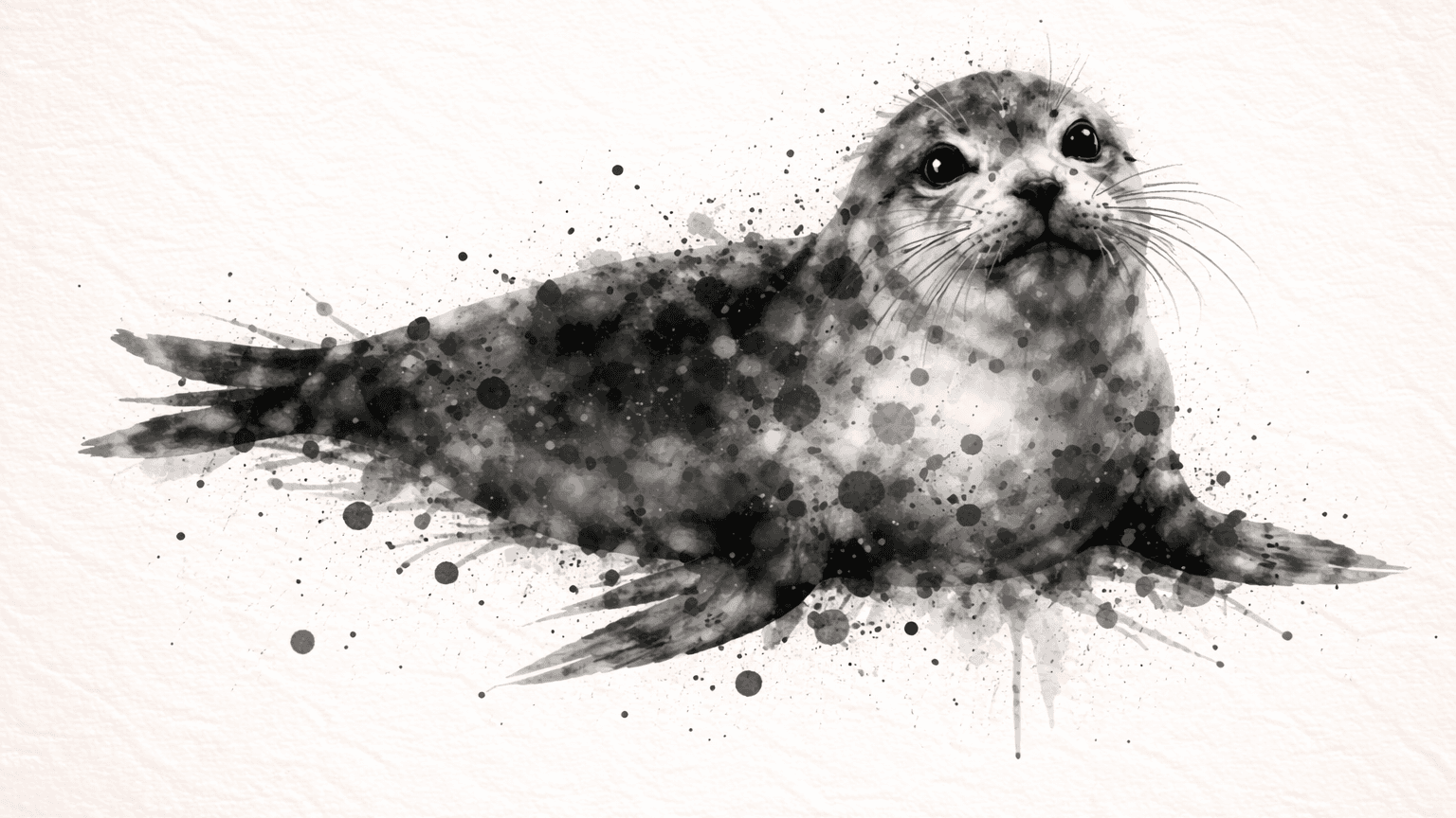 an adorable seal in the inkplot style